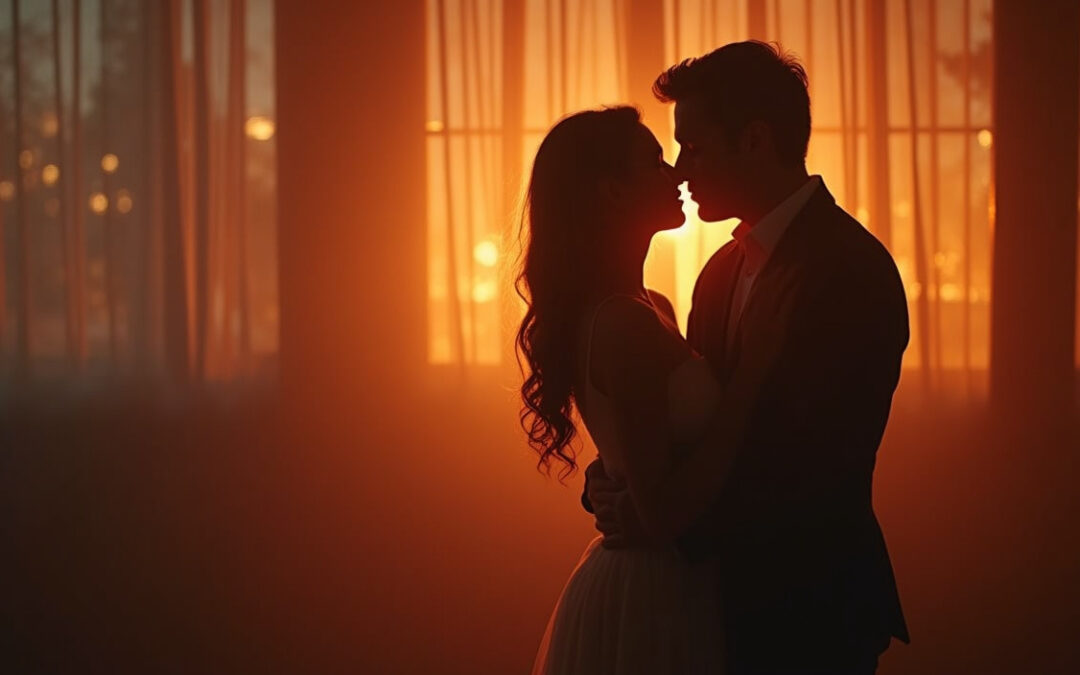 Dancing Shadows of Love at Sunset